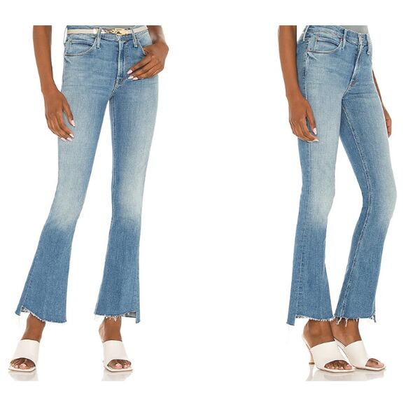 MOTHER The Runaway Step Fray Jeans (Size 25) Kiss and Make Up